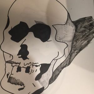 Skull Hand Drawing Pen and Pencil, Black and White